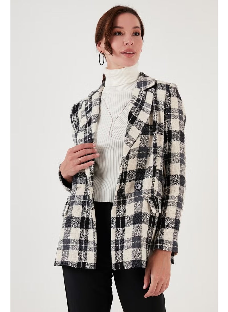 Lela Regular Fit Double Breasted Collar Tweed Blazer Jacket Women's Jacket 611CE0310 - Image 3